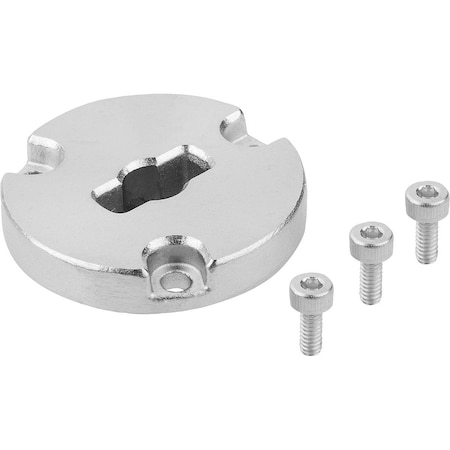Kipp Clamping Plate For Quarter-Turn Clamp Loc, Form:B Countersunk, D=5, Steel Nickel-Plated K1062.501